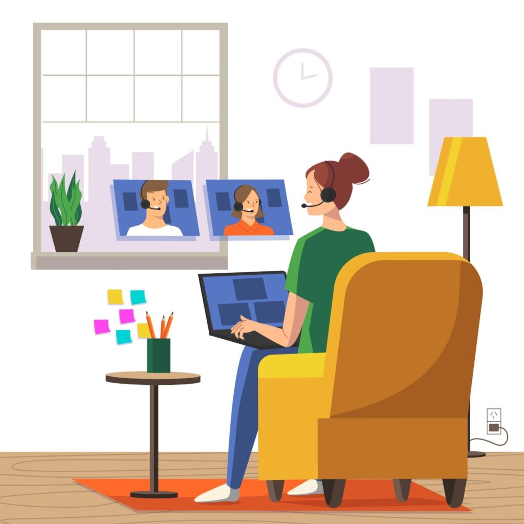 Home Office Woman Visio